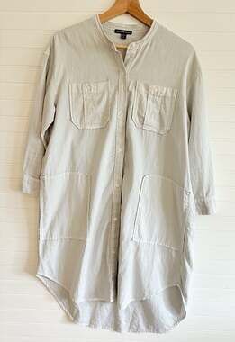 James Perse Women's Button-Down Shirt Dress Size 0 Lagenlook Tunic